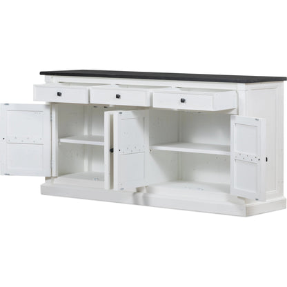 Cintra Sideboard by Four Hands in limestone white, driftwood natural. Made from solid mixed reclaimed wood in a cottage & farmhouse style.