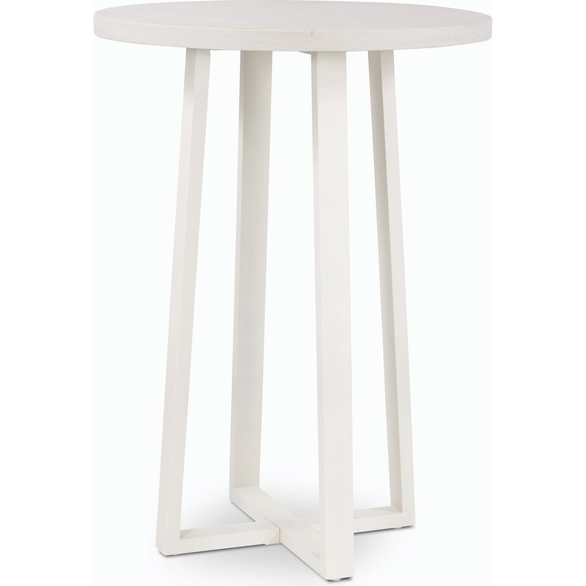 Cyrus Outdoor Bar Table by Four Hands in black and grey. Made from lavastone composite, iron in a modern style.