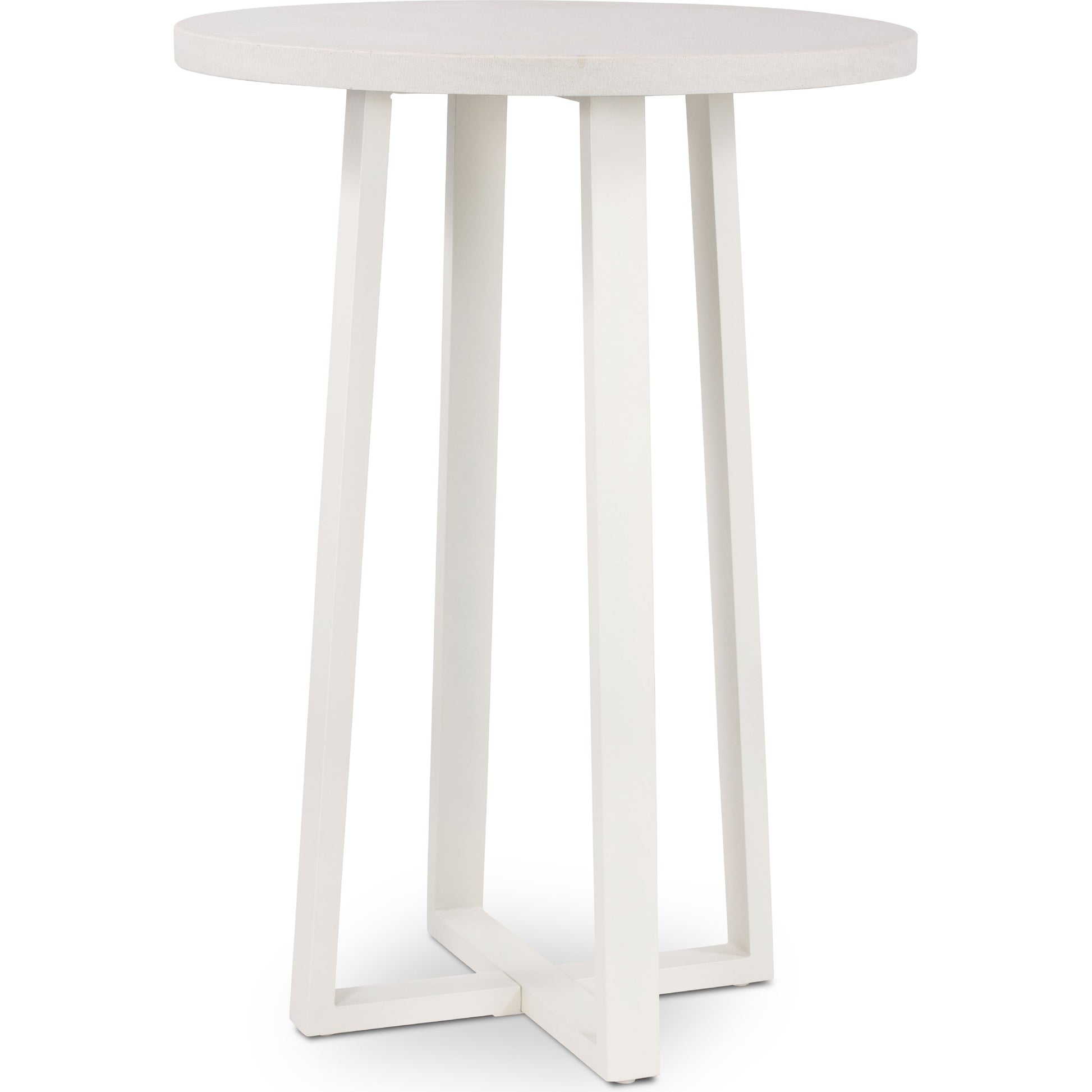 Cyrus Outdoor Bar Table by Four Hands in black and grey. Made from lavastone composite, iron in a modern style.