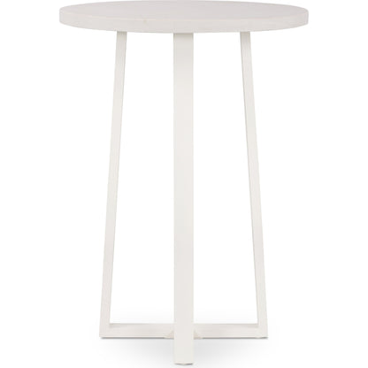 Cyrus Outdoor Bar Table by Four Hands in black and grey. Made from lavastone composite, iron in a modern style.