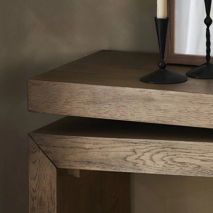 Matthes Oak Console Table by Four Hands. Made from thick oak veneer, oak plywood in a modern style.