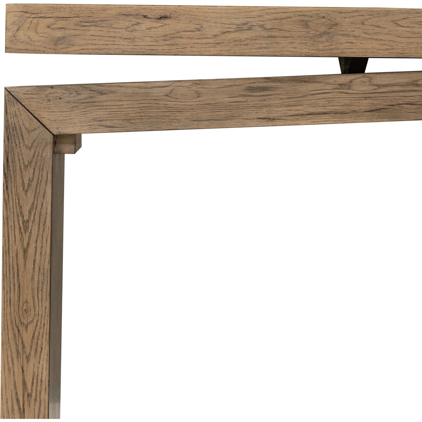 007 SI-2137506 | Closeup | Matthes Oak Console Table by Four Hands. Made from thick oak veneer, oak plywood in a modern style.