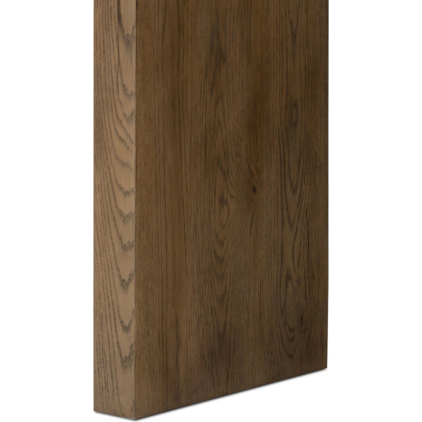 011 SI-2137506 | Closeup | Matthes Oak Console Table by Four Hands. Made from thick oak veneer, oak plywood in a modern style.