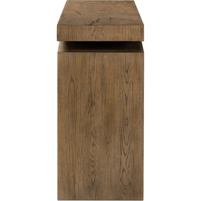 Matthes Oak Console Table by Four Hands. Made from thick oak veneer, oak plywood in a modern style.