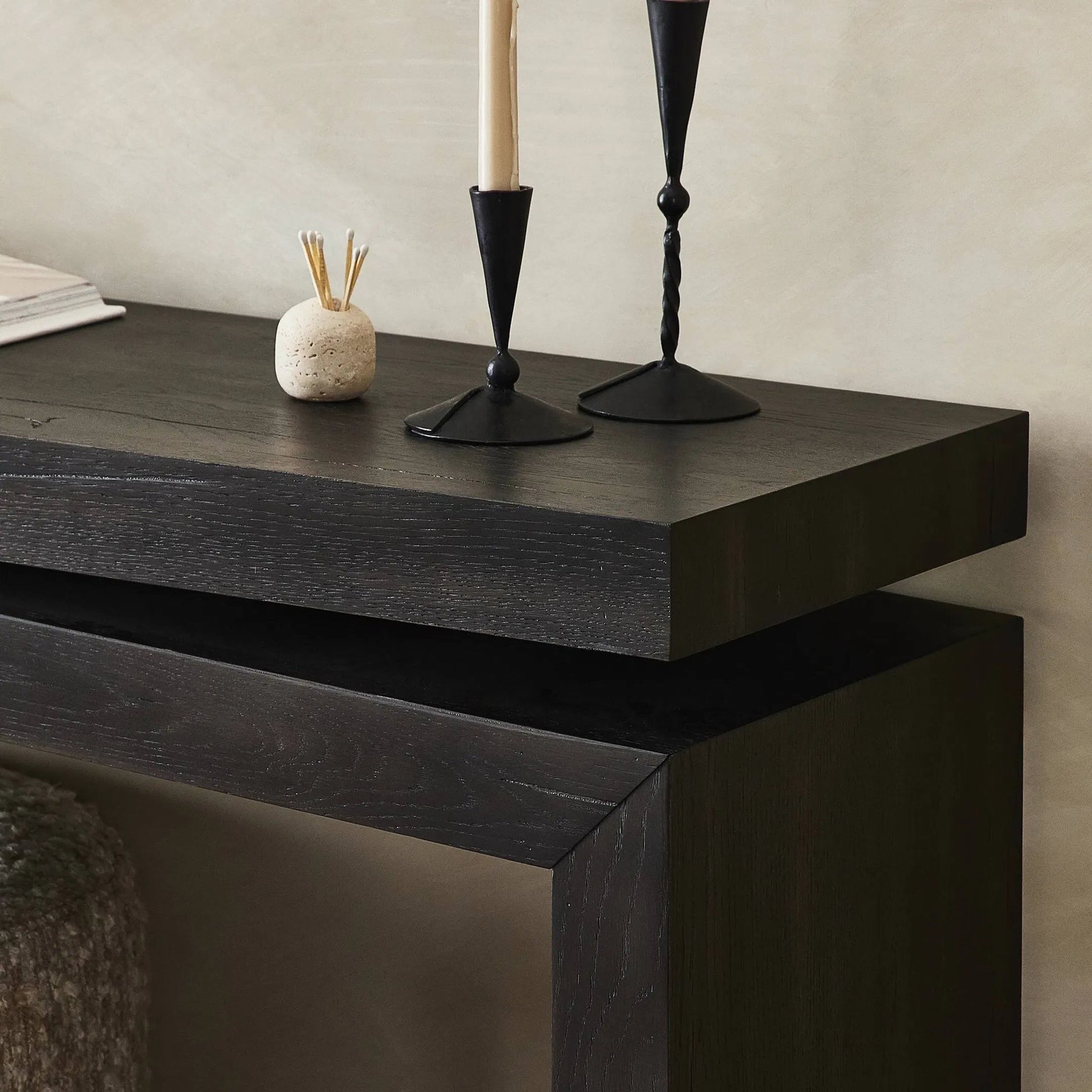 Matthes Oak Console Table by Four Hands. Made from thick oak veneer, oak plywood in a modern style.