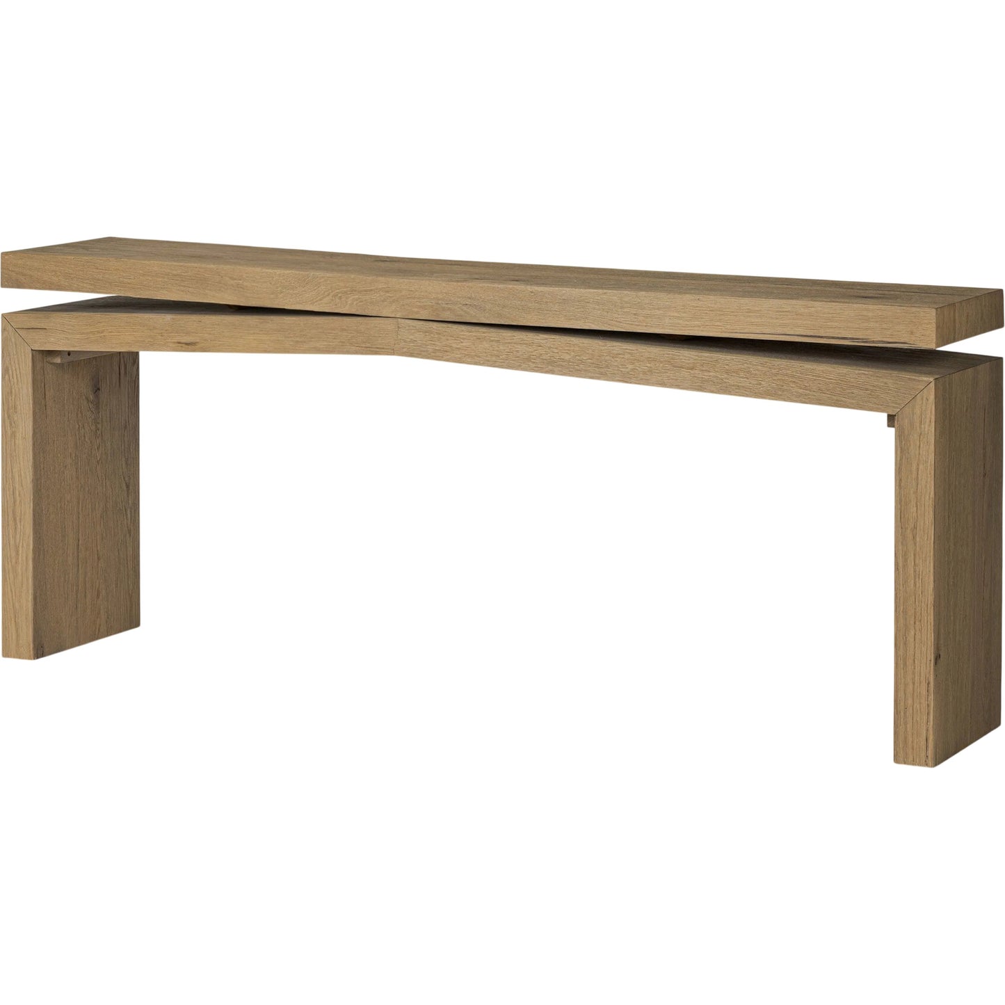 001 SI-2257033 | Primary Silo | Matthes 79" Console Table by Four Hands in worn oak veneer. Made from thick oak veneer, dandy plywood in a transitional style.