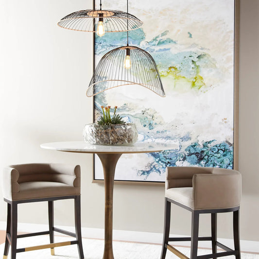 Parasol Pendant by Cyan Design in matte black. Made from iron, rattan in a modern style.