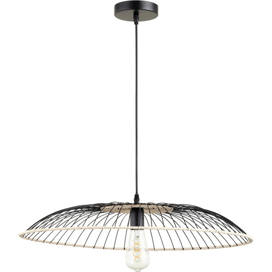 Parasol Pendant by Cyan Design in matte black. Made from iron, rattan in a modern style.
