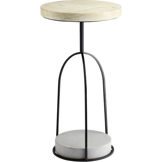Sayers Side Table by Cyan Design in black. Made from recycled pine, iron, concrete in a modern style.