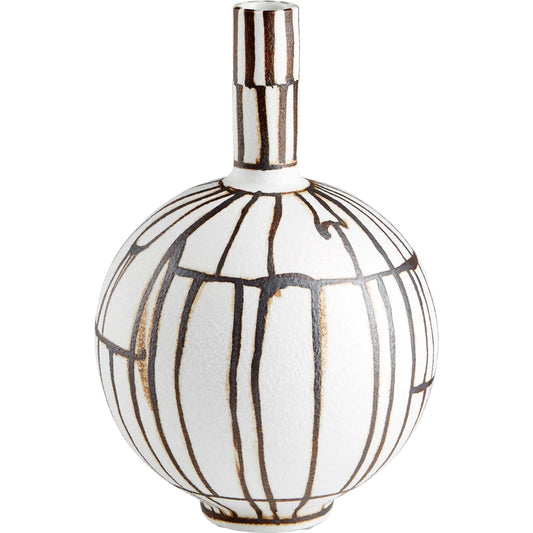 Risse Vase by Cyan Design in ebony, white. Made from porcelain in a eclectic & global style.
