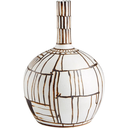 Risse Vase by Cyan Design in ebony, white. Made from porcelain in a eclectic & global style.