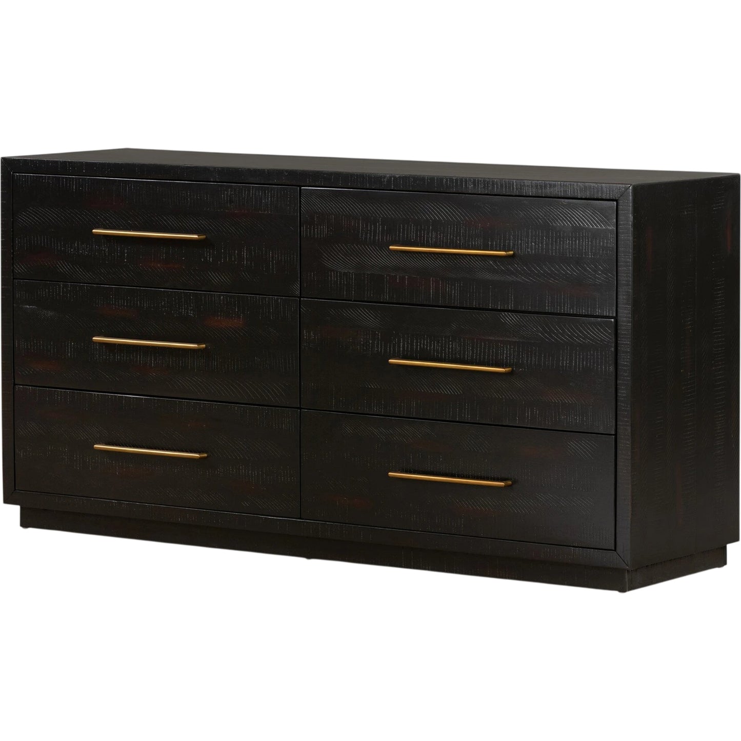 001 SI-2137601 | Primary Silo | Suki 6 Drawer Dresser by Four Hands in burnished black. Made from resawn mixed wood, mixed wood solid in a modern style.