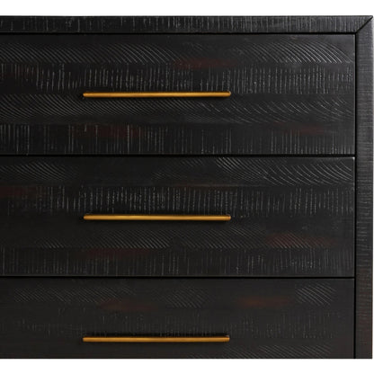Suki 6 Drawer Dresser by Four Hands in burnished black. Made from resawn mixed wood, mixed wood solid in a modern style.