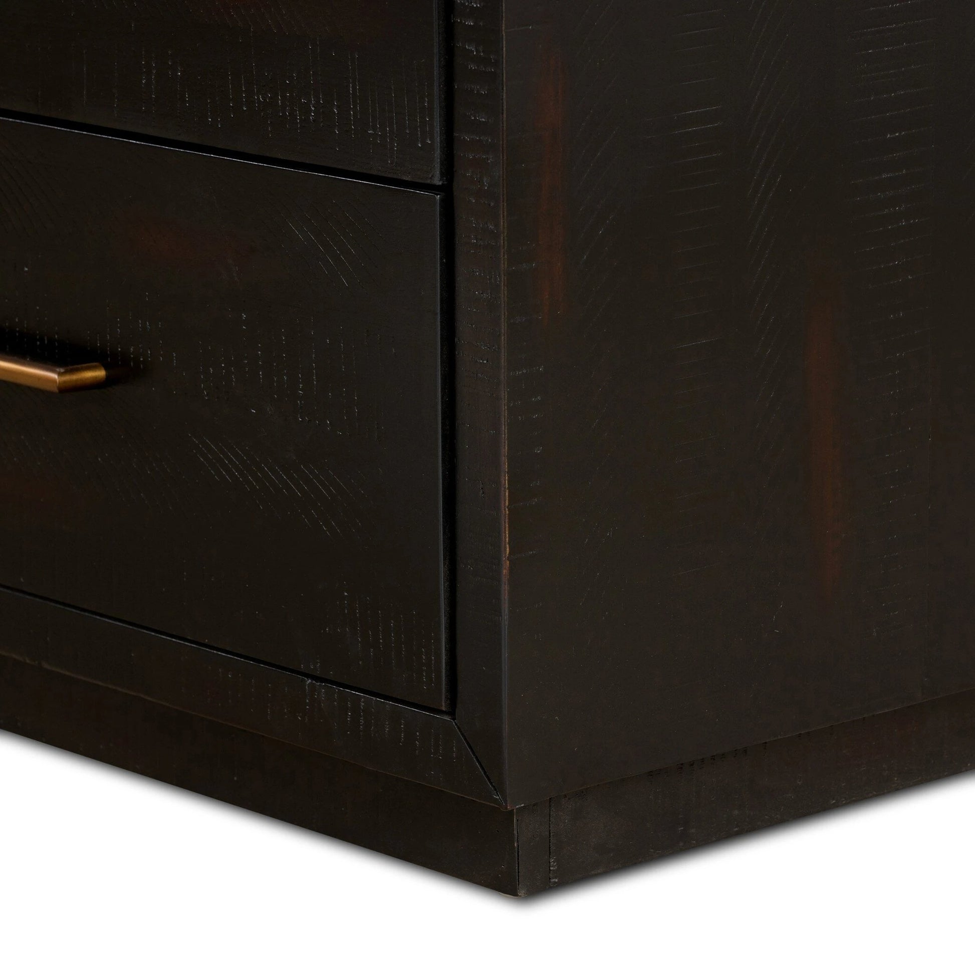 Suki 6 Drawer Dresser by Four Hands in burnished black. Made from resawn mixed wood, mixed wood solid in a modern style.