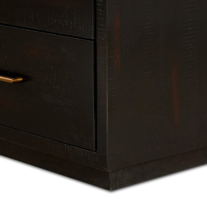 Suki 6 Drawer Dresser by Four Hands in burnished black. Made from resawn mixed wood, mixed wood solid in a modern style.