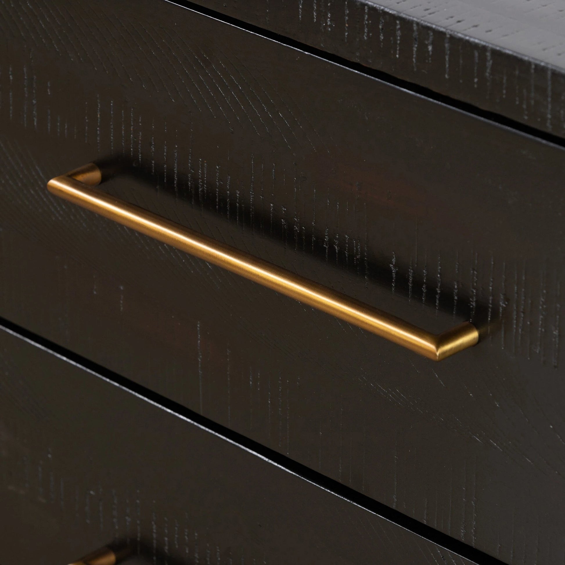 Suki 6 Drawer Dresser by Four Hands in burnished black. Made from resawn mixed wood, mixed wood solid in a modern style.