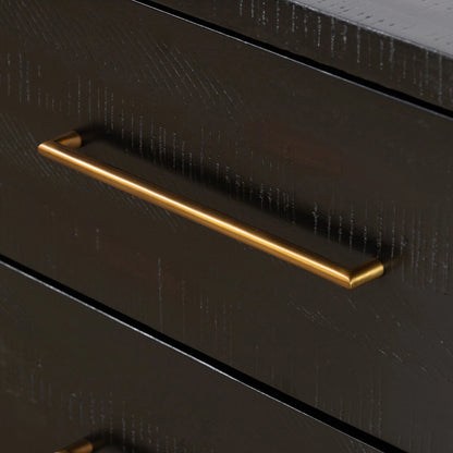 Suki 6 Drawer Dresser by Four Hands in burnished black. Made from resawn mixed wood, mixed wood solid in a modern style.