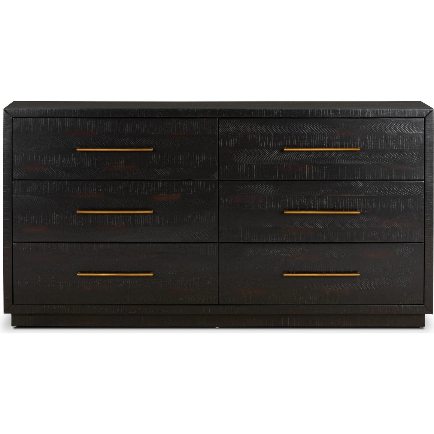 002 SI-2137601 | Additional Silo | Suki 6 Drawer Dresser by Four Hands in burnished black. Made from resawn mixed wood, mixed wood solid in a modern style.