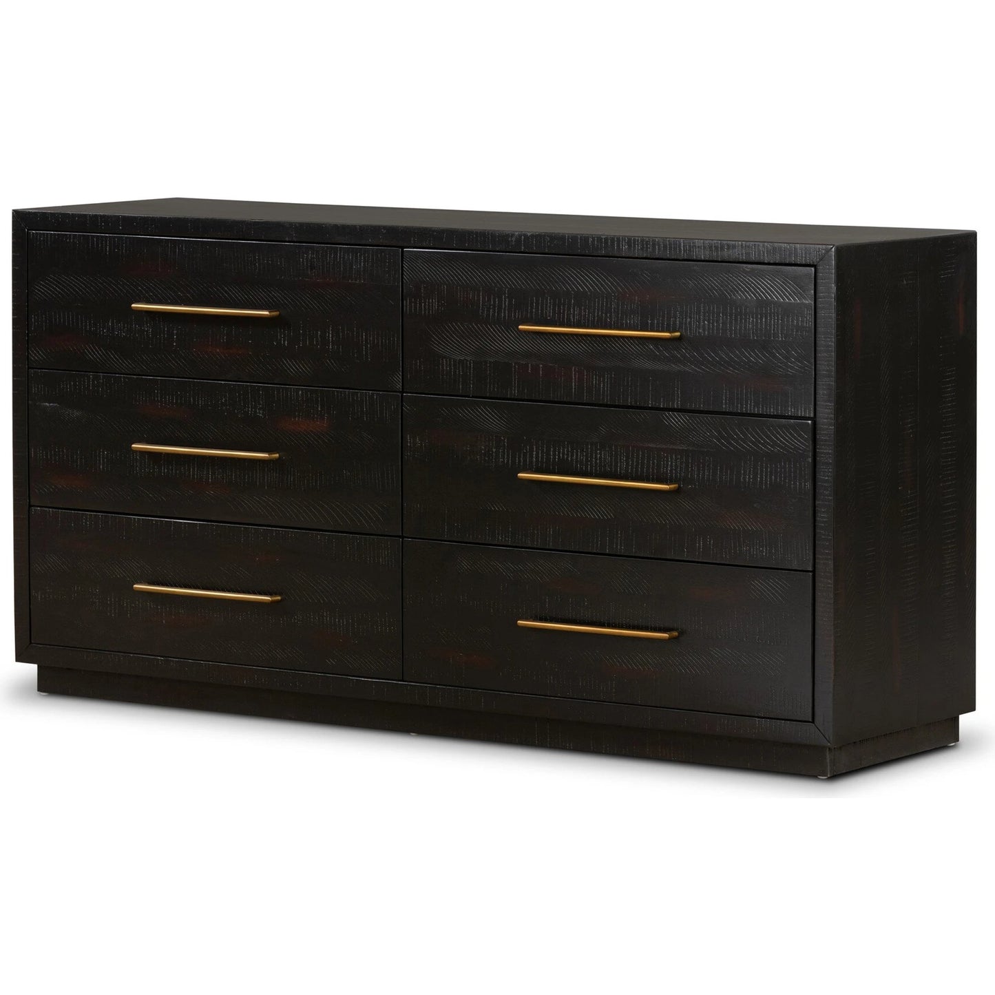 001 SI-2137601 | Primary Silo | Suki 6 Drawer Dresser by Four Hands in burnished black. Made from resawn mixed wood, mixed wood solid in a modern style.