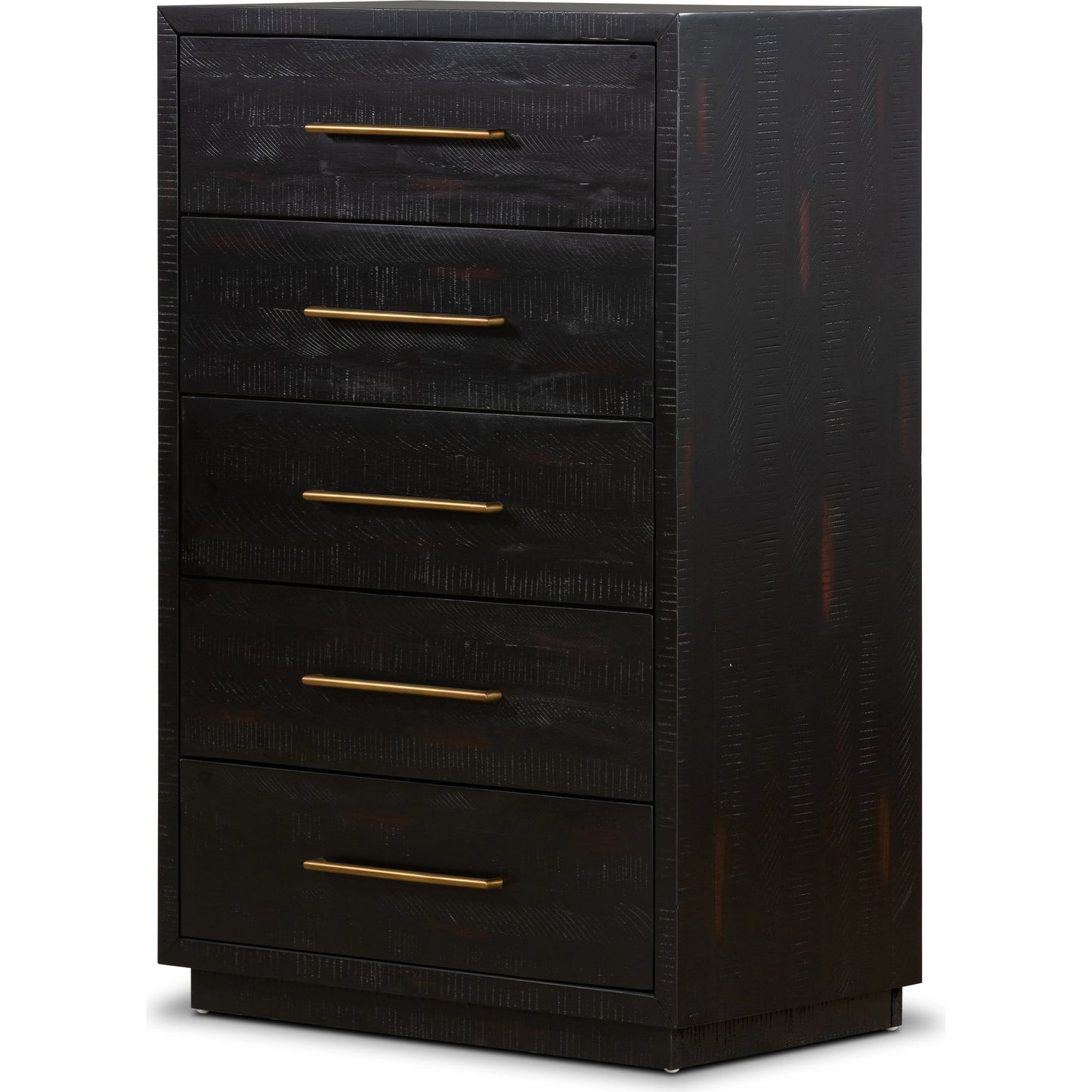 001 SI-2093919 | Additional Silo | Suki Tall Boy by Four Hands in burnished black. Made from resawn mixed wood, mixed wood solid in a modern style.