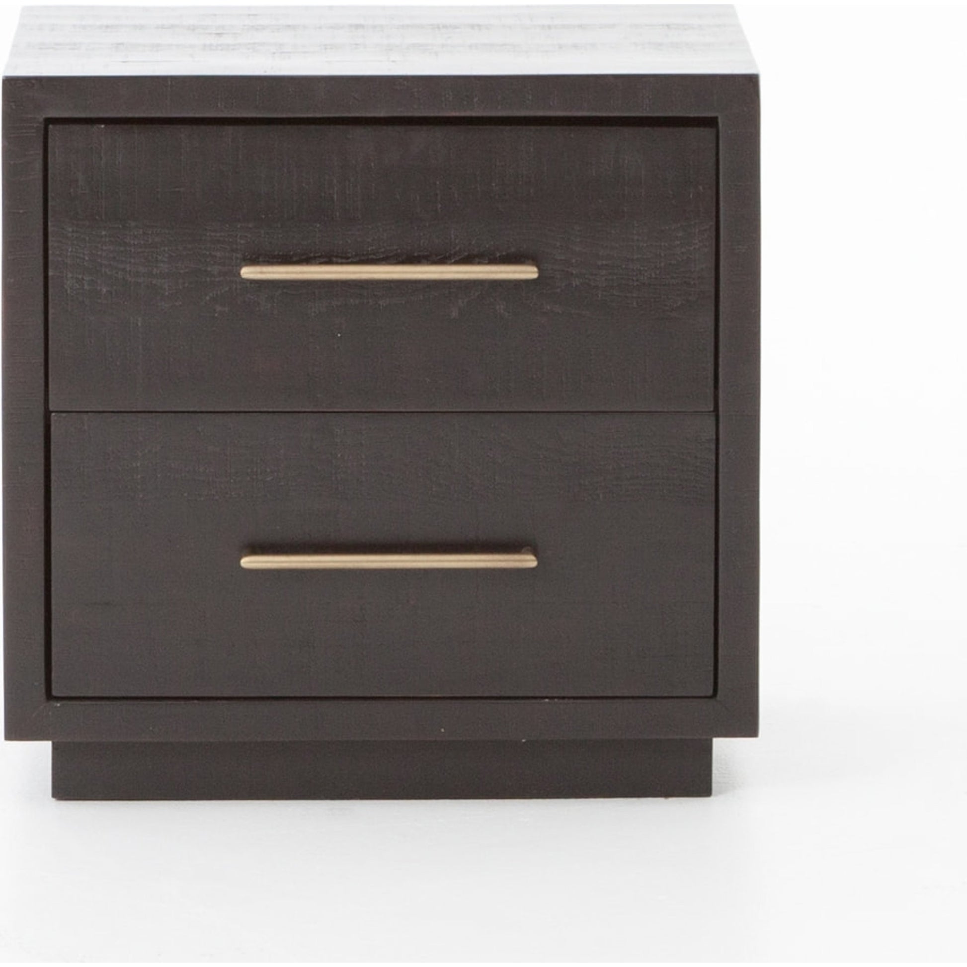 Suki Nightstand by Four Hands in burnished black, brass (alexa hardware) and burnished black. Made from resawn mixed wood in a modern style.