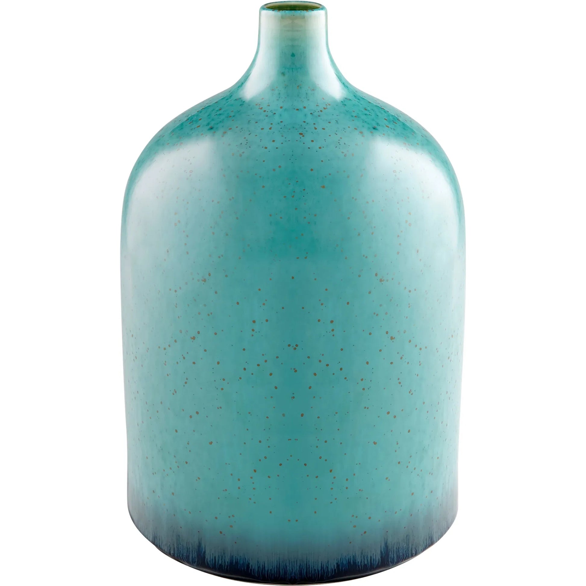 Native Gloss Vase by Cyan Design in turquoise glaze. Made from ceramic in a coastal style.