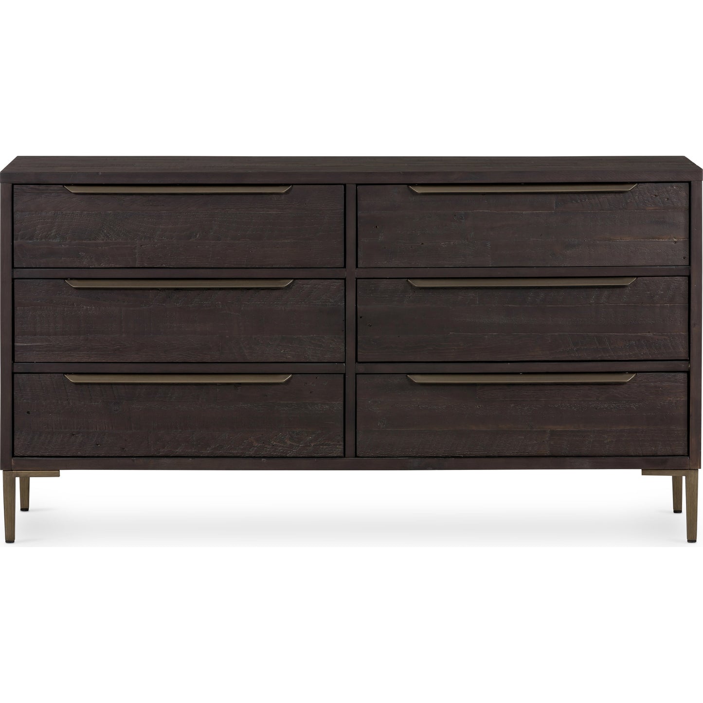 003 SI-1717257 | Additional Silo | Wyeth 6 Drawer Dresser by Four Hands in dark carbon, antique brass and dark carbon. Made from solid reclaimed pine, iron in a rustic style.
