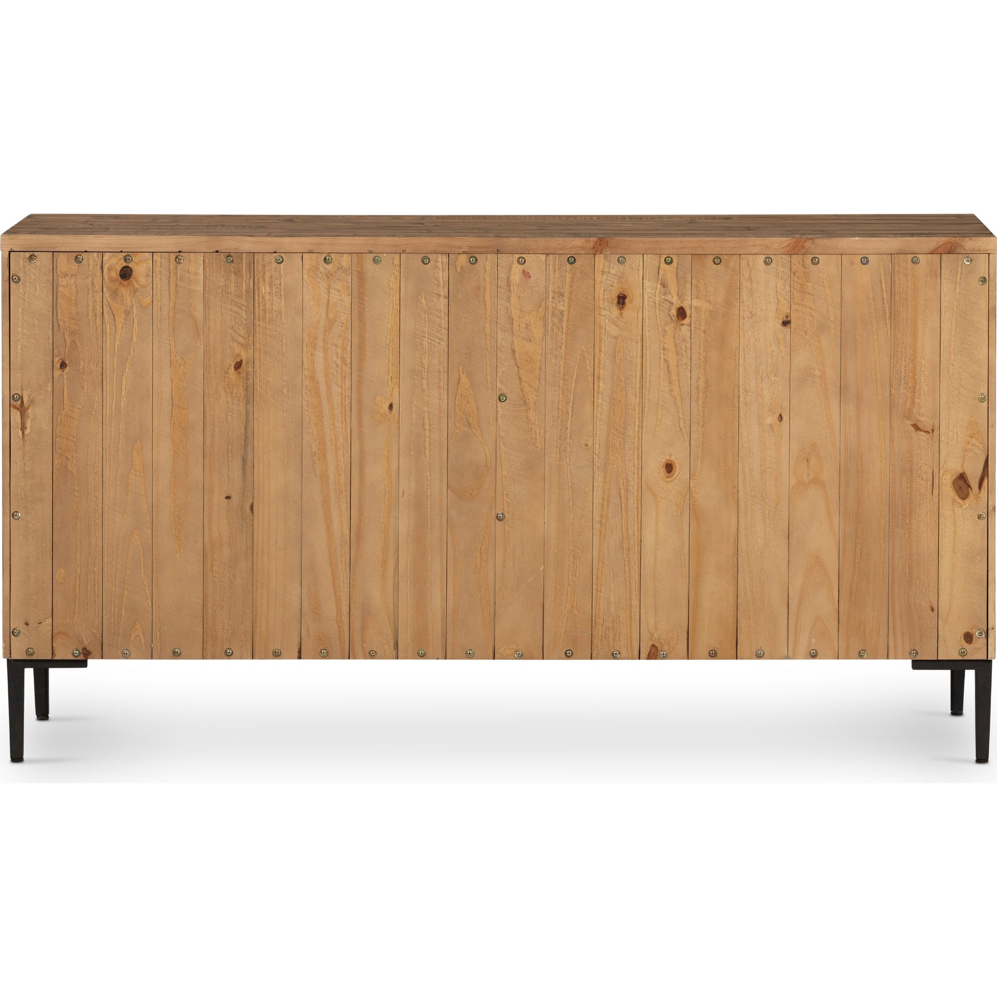 Wyeth 6 Drawer Dresser by Four Hands in dark carbon, antique brass and dark carbon. Made from solid reclaimed pine, iron in a rustic style.