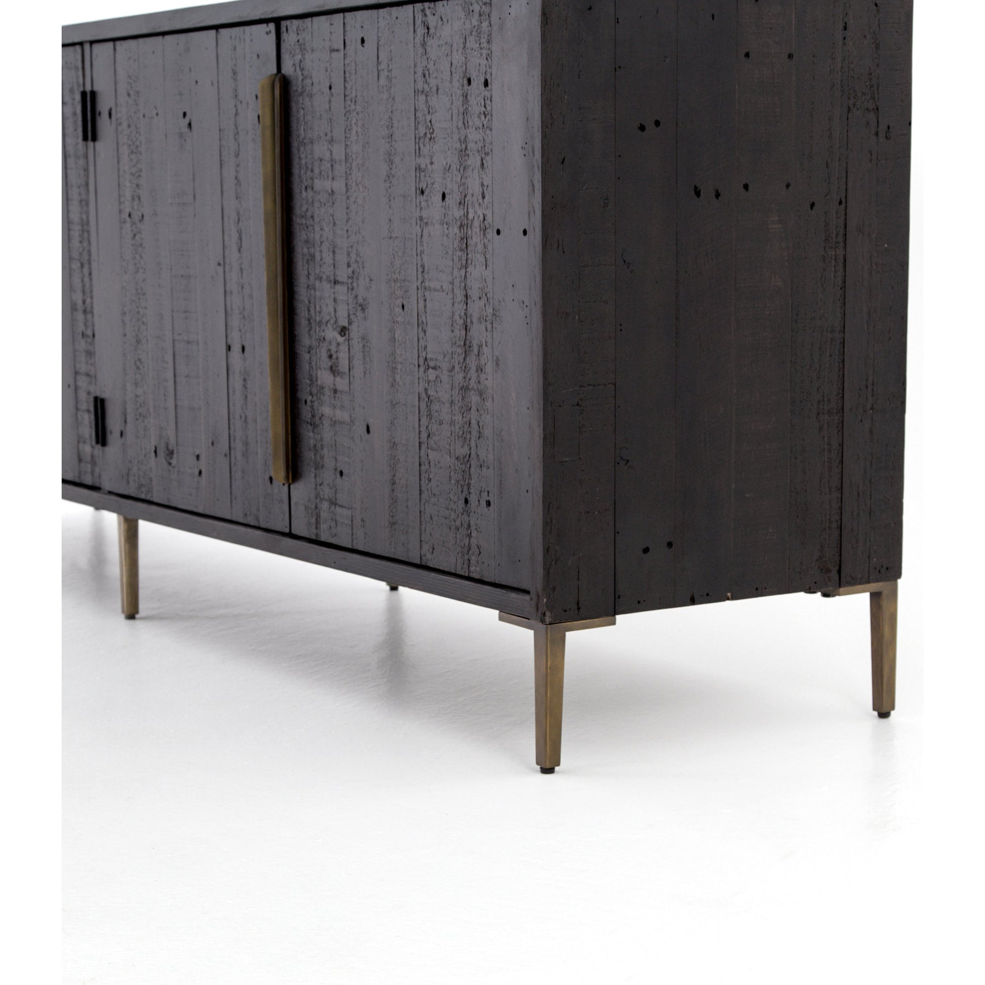 Wyeth Sideboard by Four Hands in dark carbon. Made from solid reclaimed pine, iron in a modern style.