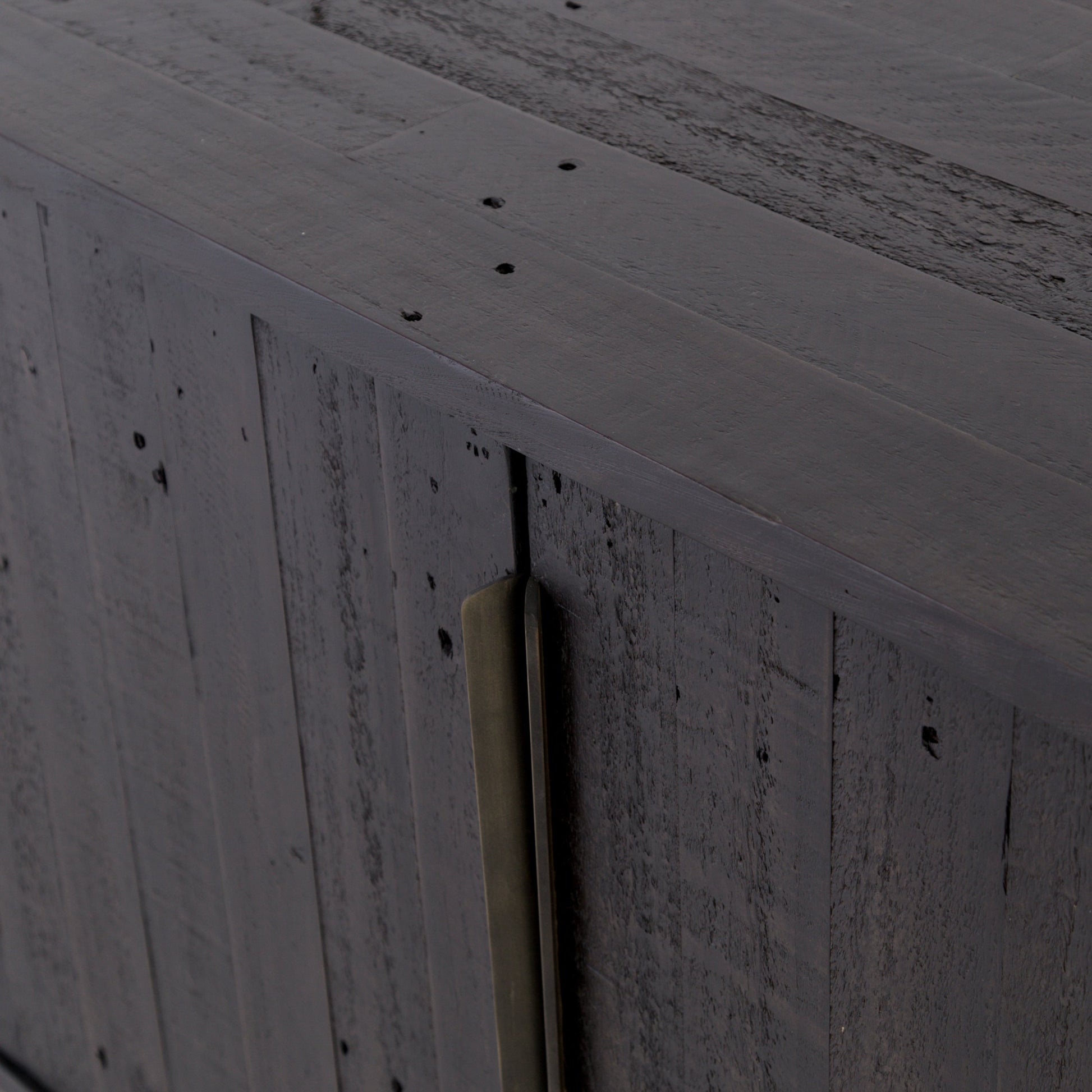 Wyeth Sideboard by Four Hands in dark carbon. Made from solid reclaimed pine, iron in a modern style.