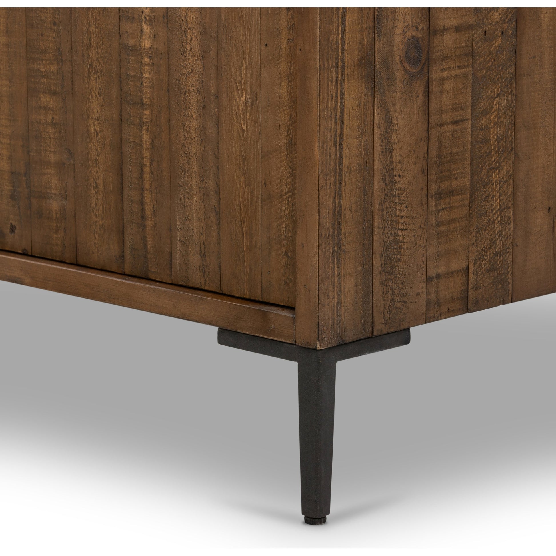 Wyeth Sideboard by Four Hands in dark carbon. Made from solid reclaimed pine, iron in a modern style.