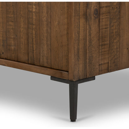 Wyeth Sideboard by Four Hands in dark carbon. Made from solid reclaimed pine, iron in a modern style.