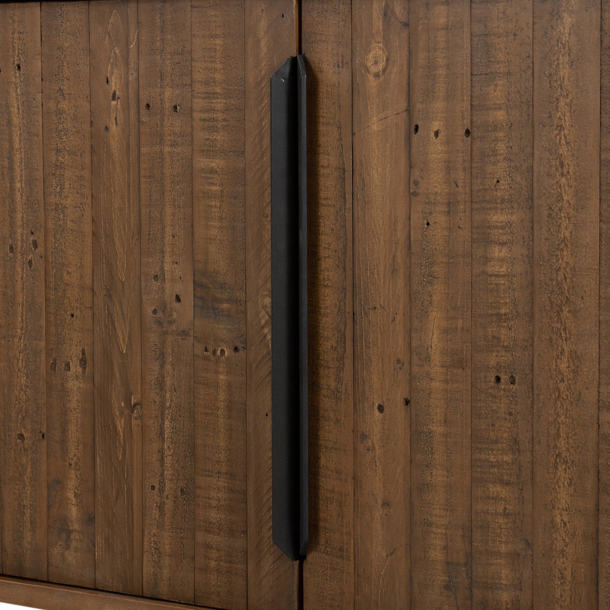 Wyeth Sideboard by Four Hands in dark carbon. Made from solid reclaimed pine, iron in a modern style.