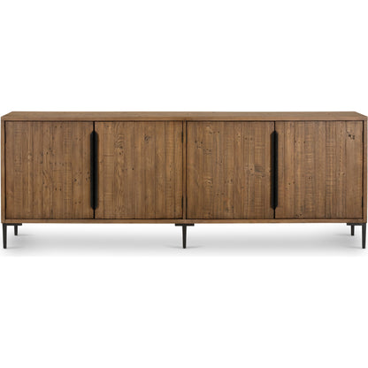 Wyeth Sideboard by Four Hands in dark carbon. Made from solid reclaimed pine, iron in a modern style.
