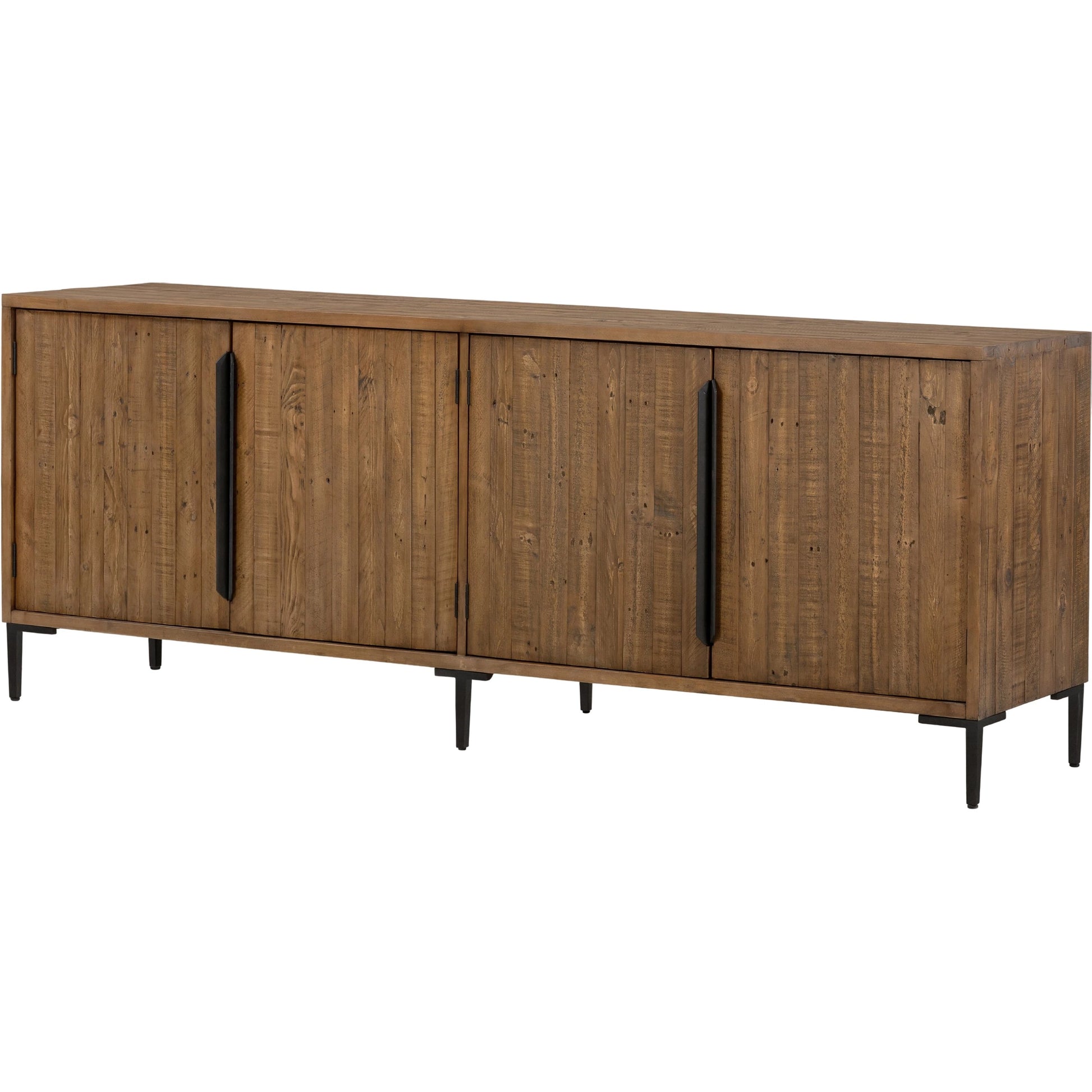 Wyeth Sideboard by Four Hands in dark carbon. Made from solid reclaimed pine, iron in a modern style.