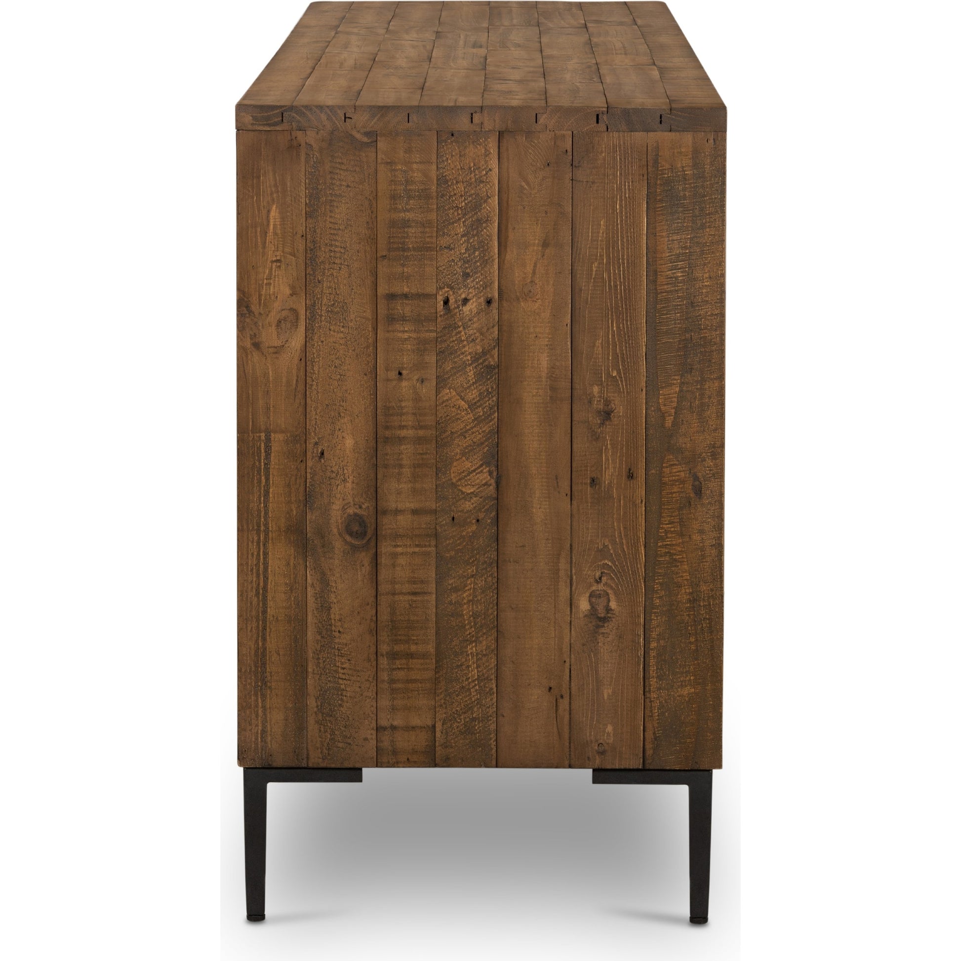 Wyeth Sideboard by Four Hands in dark carbon. Made from solid reclaimed pine, iron in a modern style.