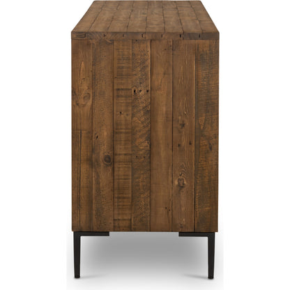 Wyeth Sideboard by Four Hands in dark carbon. Made from solid reclaimed pine, iron in a modern style.