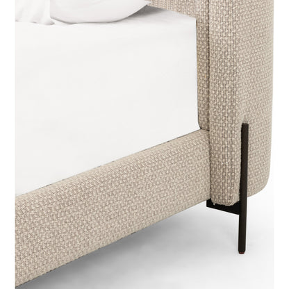 Dobson Bed by Four Hands in perin oatmeal. Made from 92% polyester, 8% acrylic, iron in a modern style.