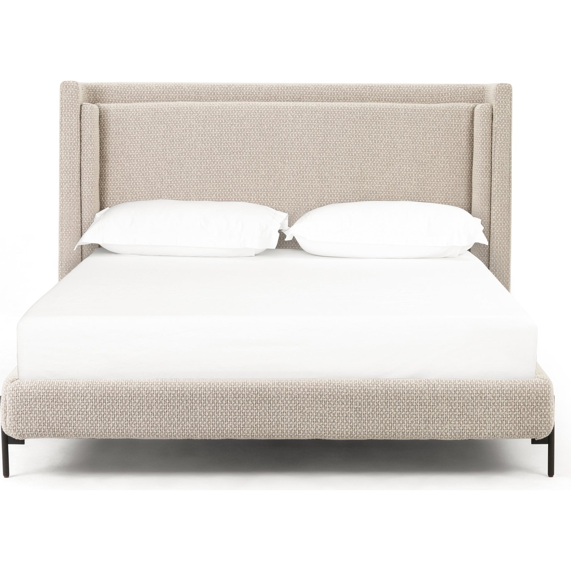 Dobson Bed by Four Hands in perin oatmeal. Made from 92% polyester, 8% acrylic, iron in a modern style.