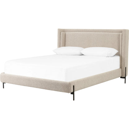 Dobson Bed by Four Hands in perin oatmeal. Made from 92% polyester, 8% acrylic, iron in a modern style.