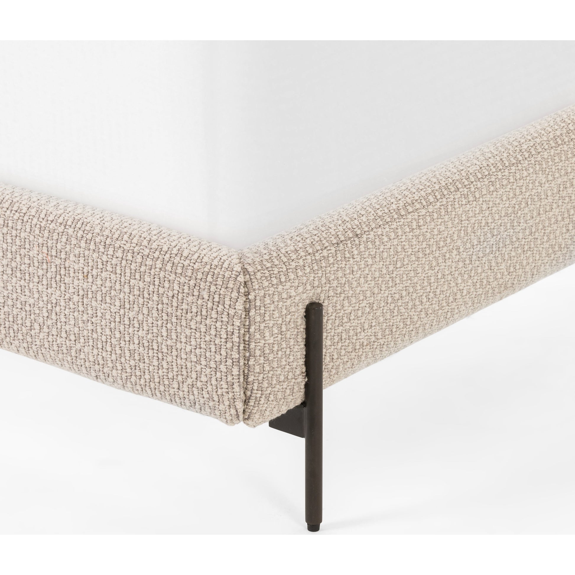 Dobson Bed by Four Hands in perin oatmeal. Made from 92% polyester, 8% acrylic, iron in a modern style.