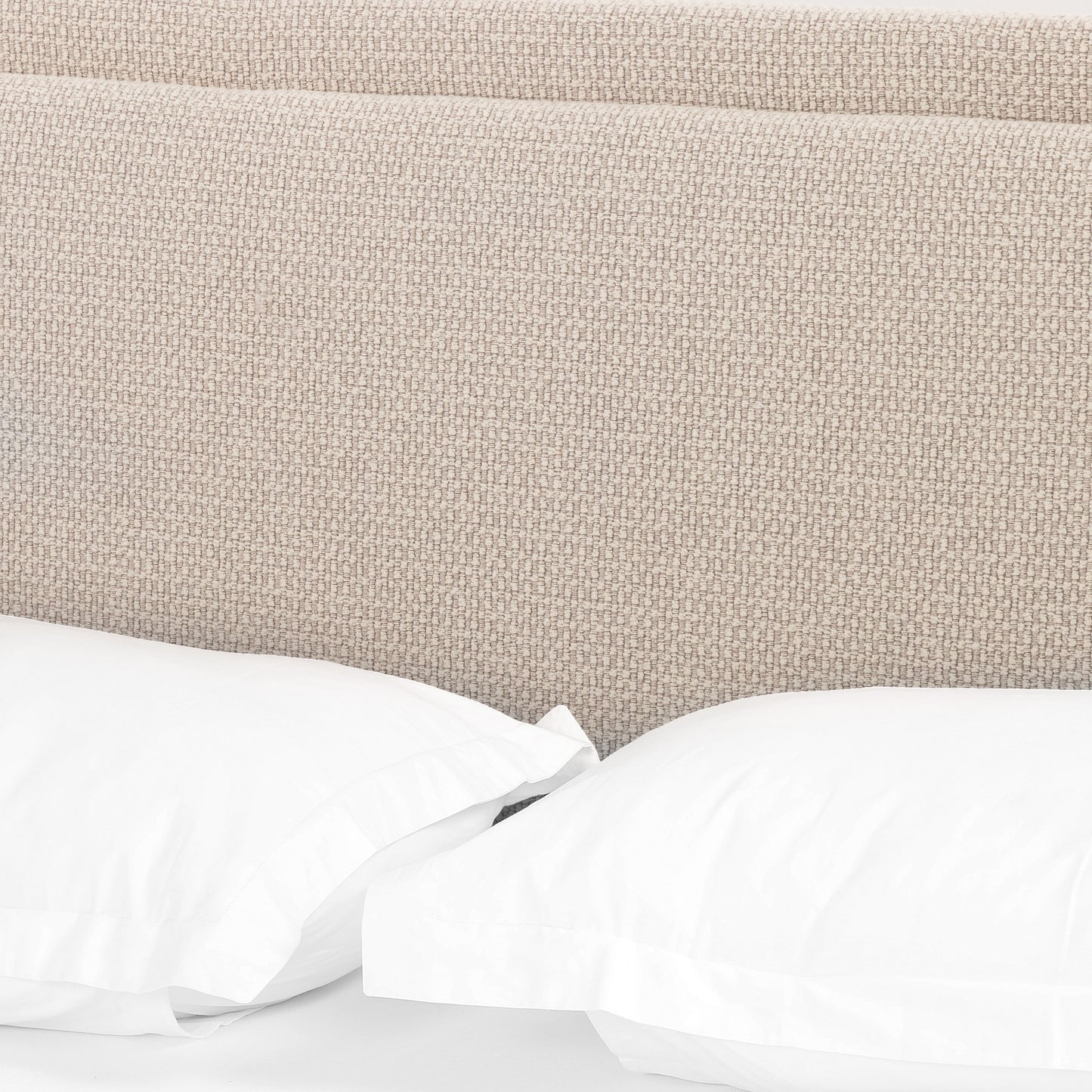 015 SI-1715081 | Closeup | Dobson Bed by Four Hands in perin oatmeal. Made from 92% polyester, 8% acrylic, iron in a modern style.