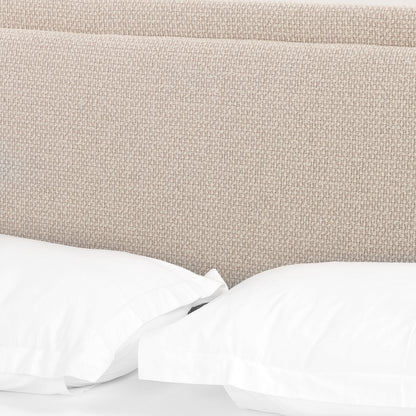 Dobson Bed by Four Hands in perin oatmeal. Made from 92% polyester, 8% acrylic, iron in a modern style.