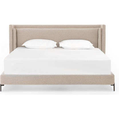 Dobson Bed by Four Hands in perin oatmeal. Made from 92% polyester, 8% acrylic, iron in a modern style.