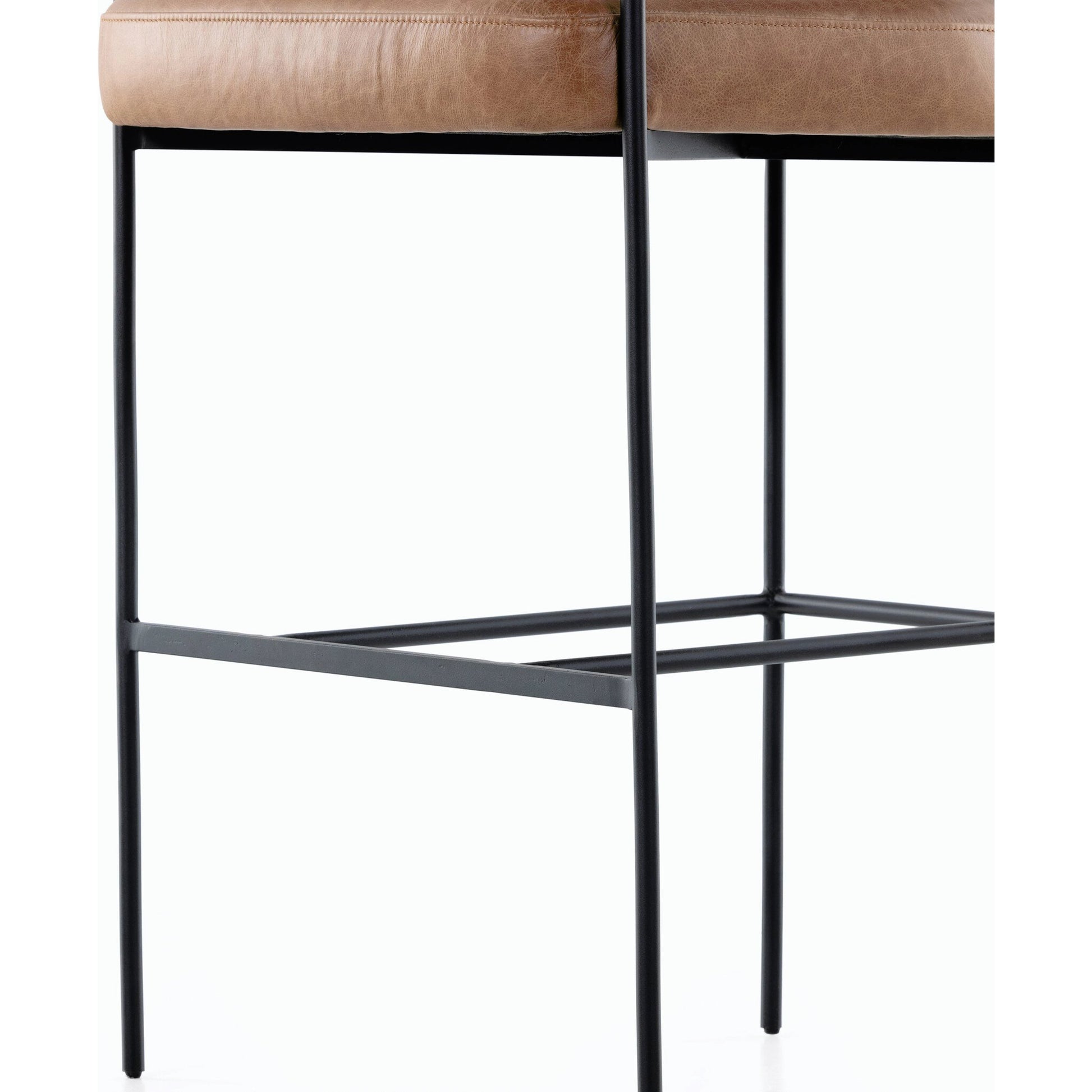 Carrie Bar Stool by Four Hands in matte black. Made from unique in a transitional style.