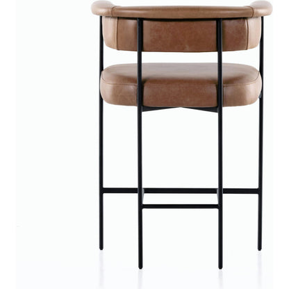 Carrie Counter Stool by Four Hands in matte black. Made from unique in a transitional style.