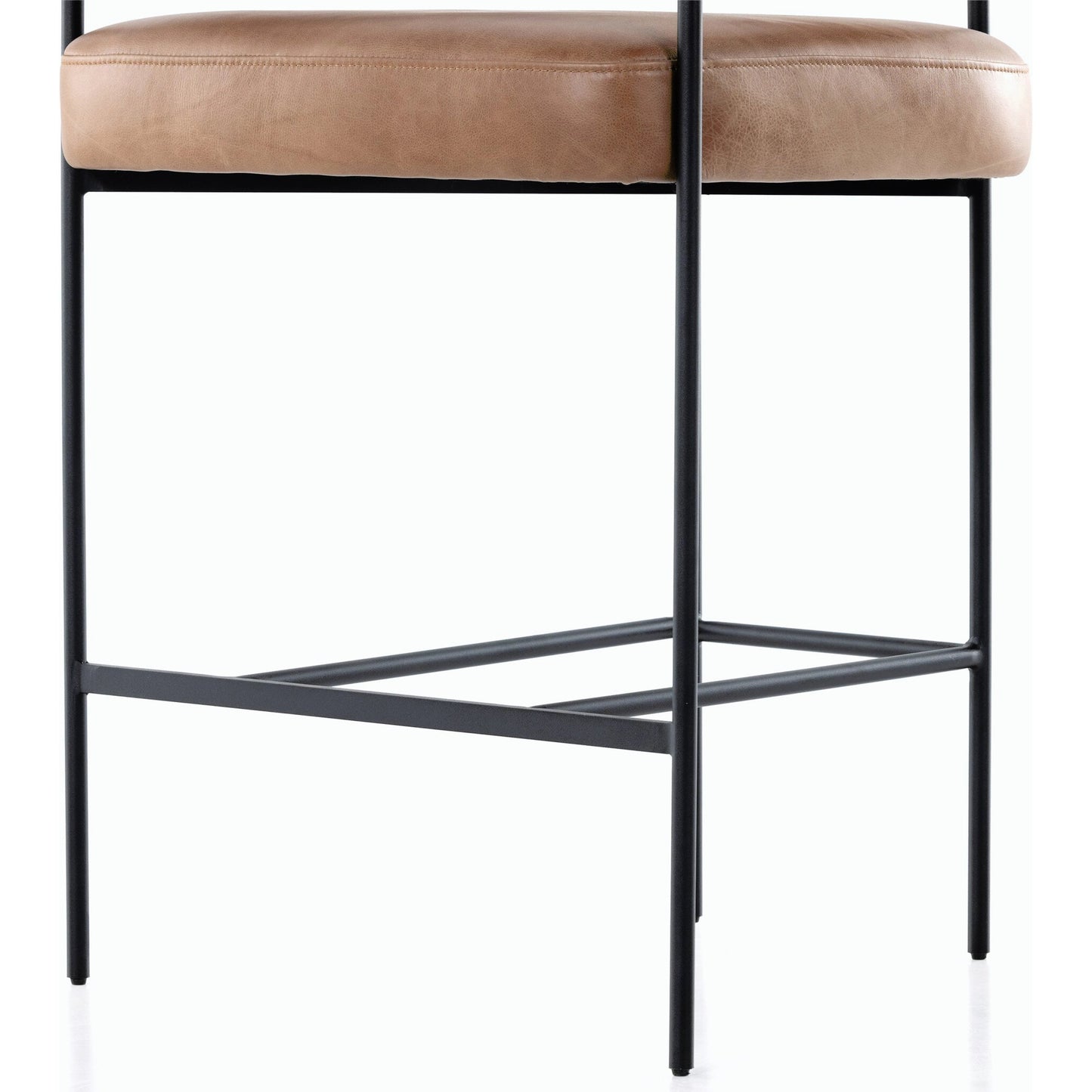 045 SI-1902814 | Closeup | Carrie Counter Stool by Four Hands in matte black. Made from unique in a transitional style.