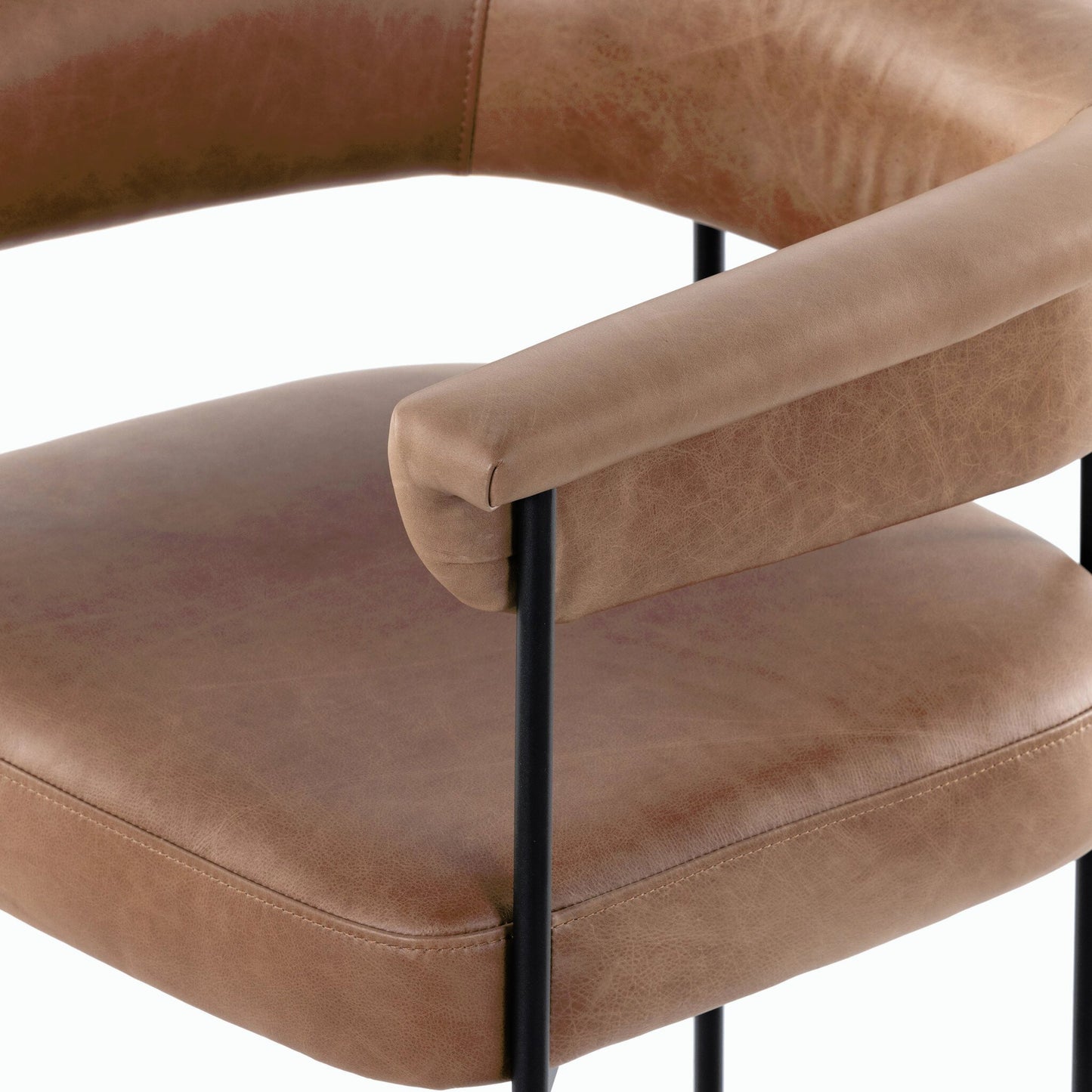 046 SI-1902814 | Closeup | Carrie Counter Stool by Four Hands in matte black. Made from unique in a transitional style.