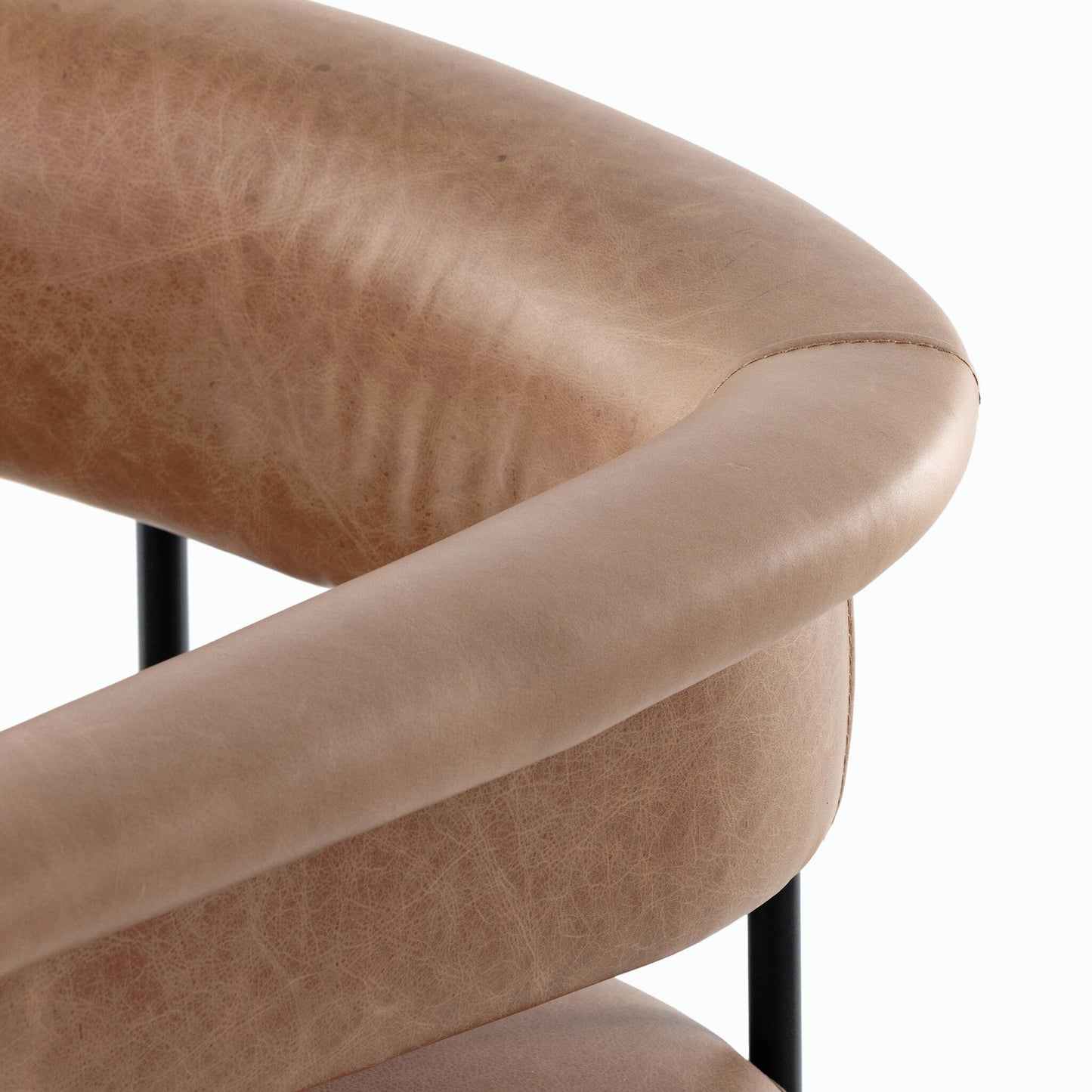048 SI-1902814 | Closeup | Carrie Counter Stool by Four Hands in matte black. Made from unique in a transitional style.