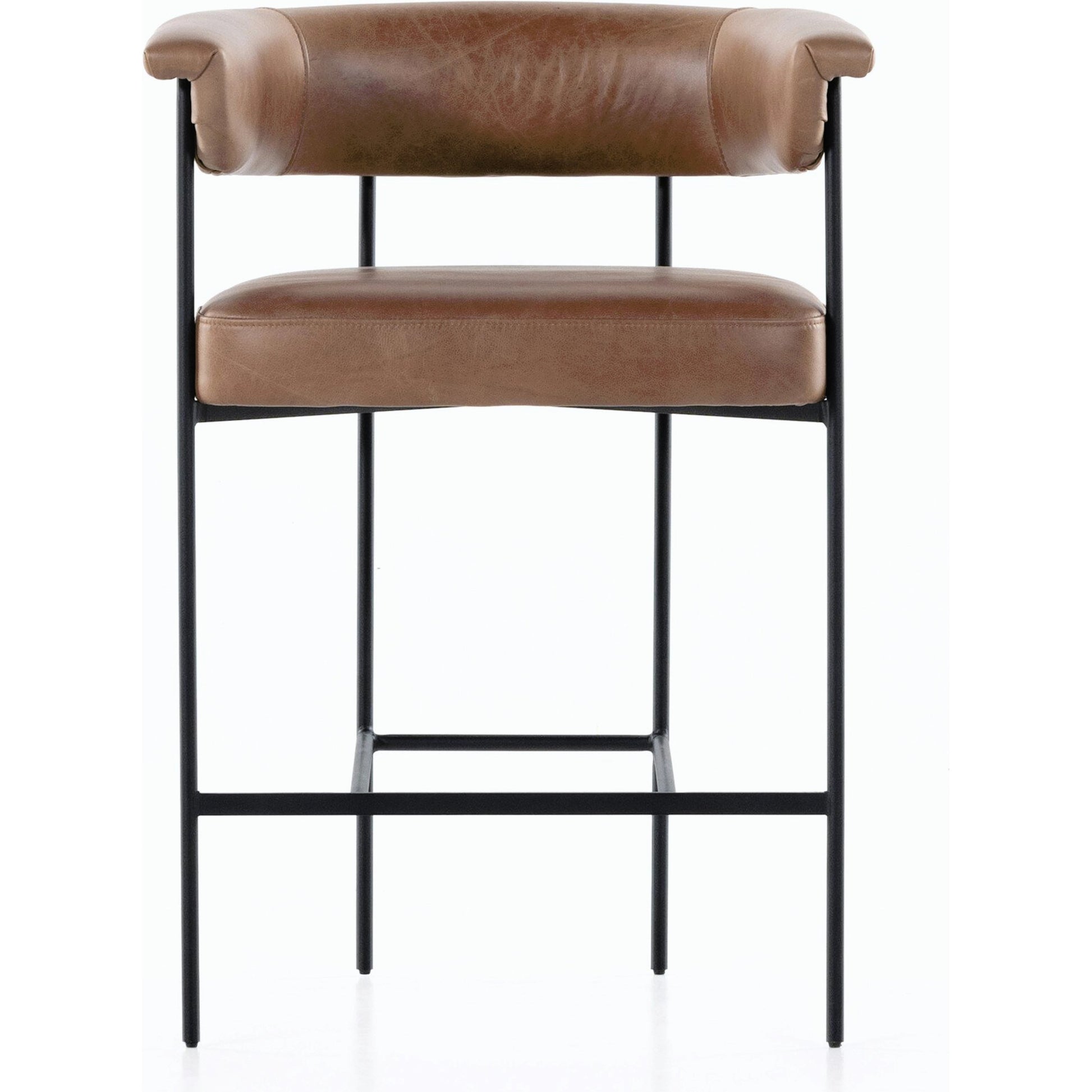 Carrie Counter Stool by Four Hands in matte black. Made from unique in a transitional style.